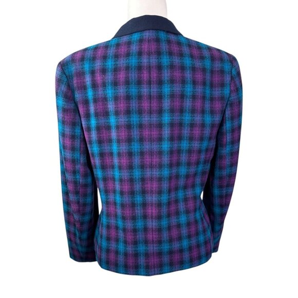Pendleton Classic 100% Virgin Wool Vintage Blazer Jacket Tartan Plaid Women's 10 - Picture 7 of 9